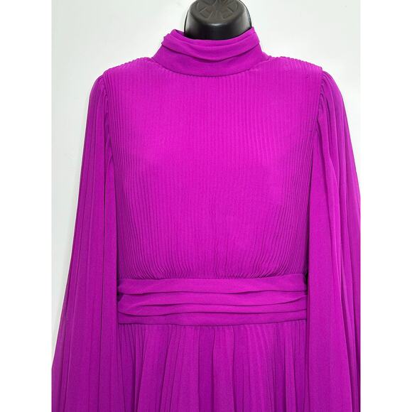 Milly Rosemary Mini Dress in Pleated Chiffon knee Length Dress Size 6 MSRP $450 - Picture 4 of 15